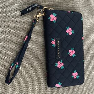 Simply Southern Black Floral Women's Wristlet